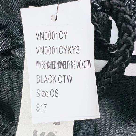 Vans Bench Bag Backpack Black Red White Classic Logo Cotton Drawstrings Closure - Picture 6 of 7